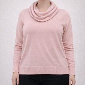 Alessa W Collection Sweater Womens 14 Pink Cowl Neck Juliette Sleeve Miinimalist